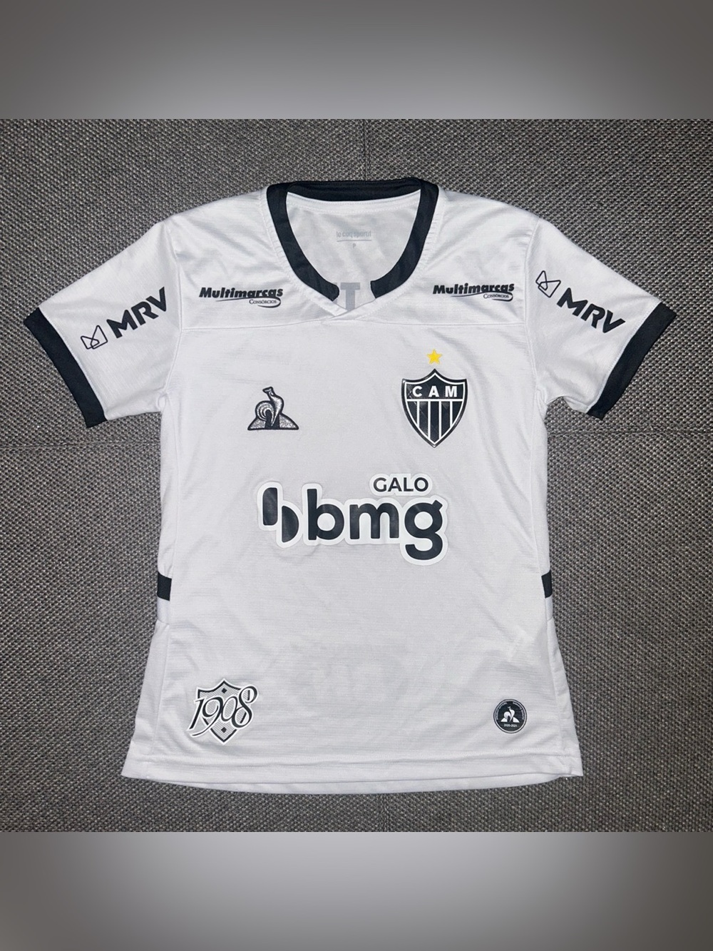 Le Coq Sportif White and Black Atlético Mineiro Futbol Soccer Jersey